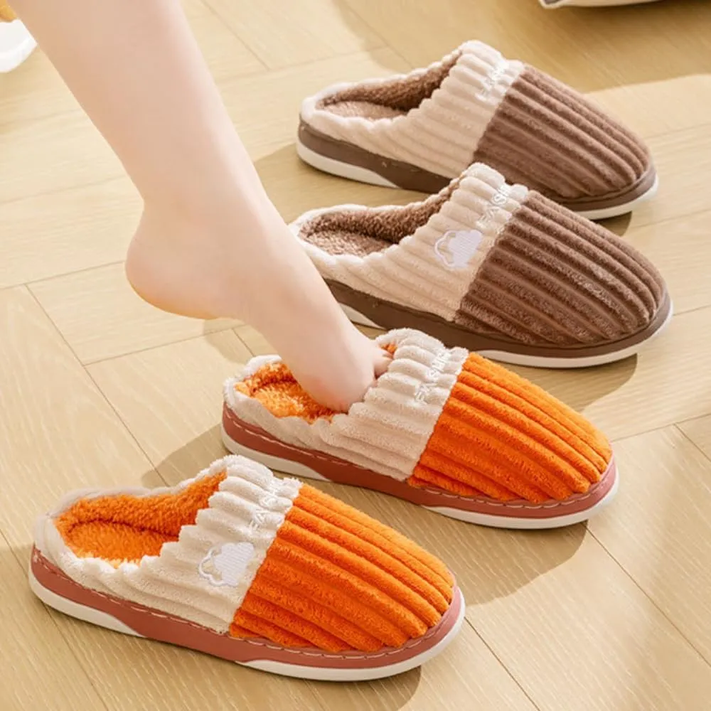Colorful Fuzzy Slippers Christmas Cozy Fluffy House Shoe Warm Slipper for Indoor Outdoor Soft Fur Cozy Plush Faux Fur Scuff Slippers