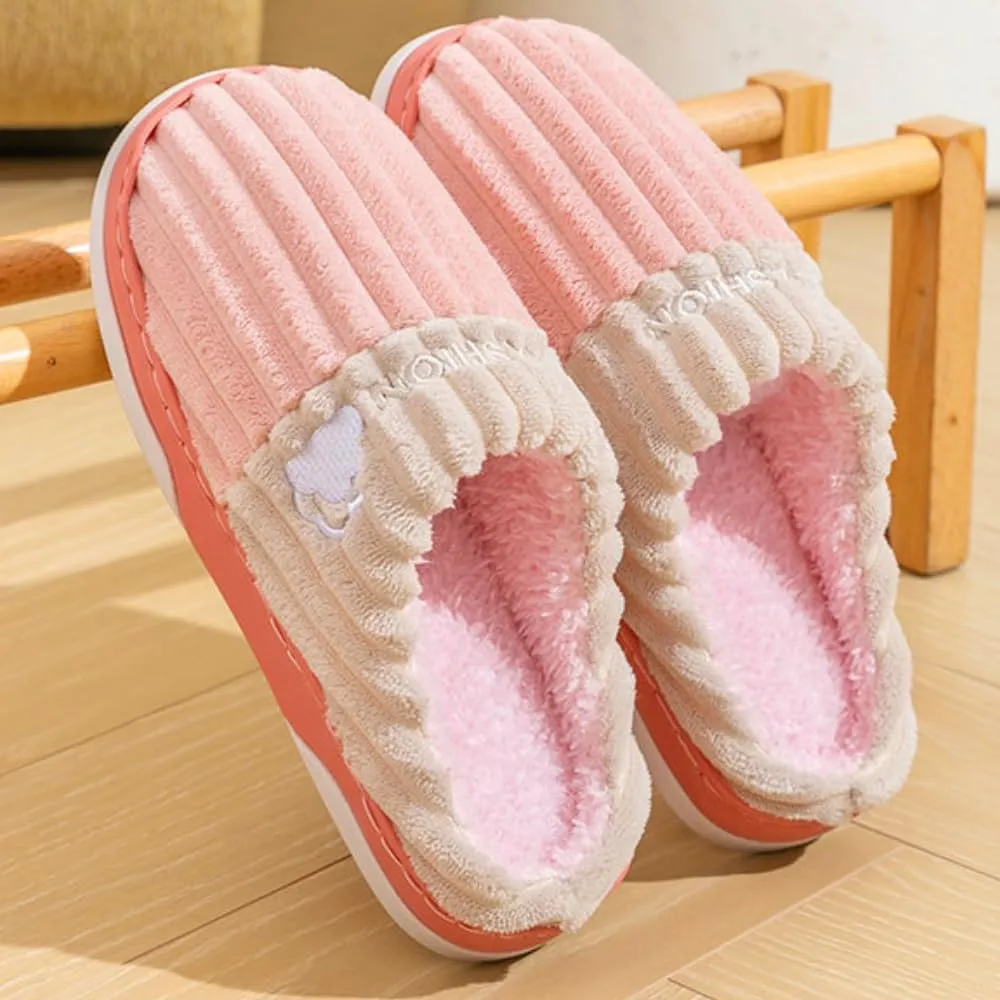Colorful Fuzzy Slippers Christmas Cozy Fluffy House Shoe Warm Slipper for Indoor Outdoor Soft Fur Cozy Plush Faux Fur Scuff Slippers