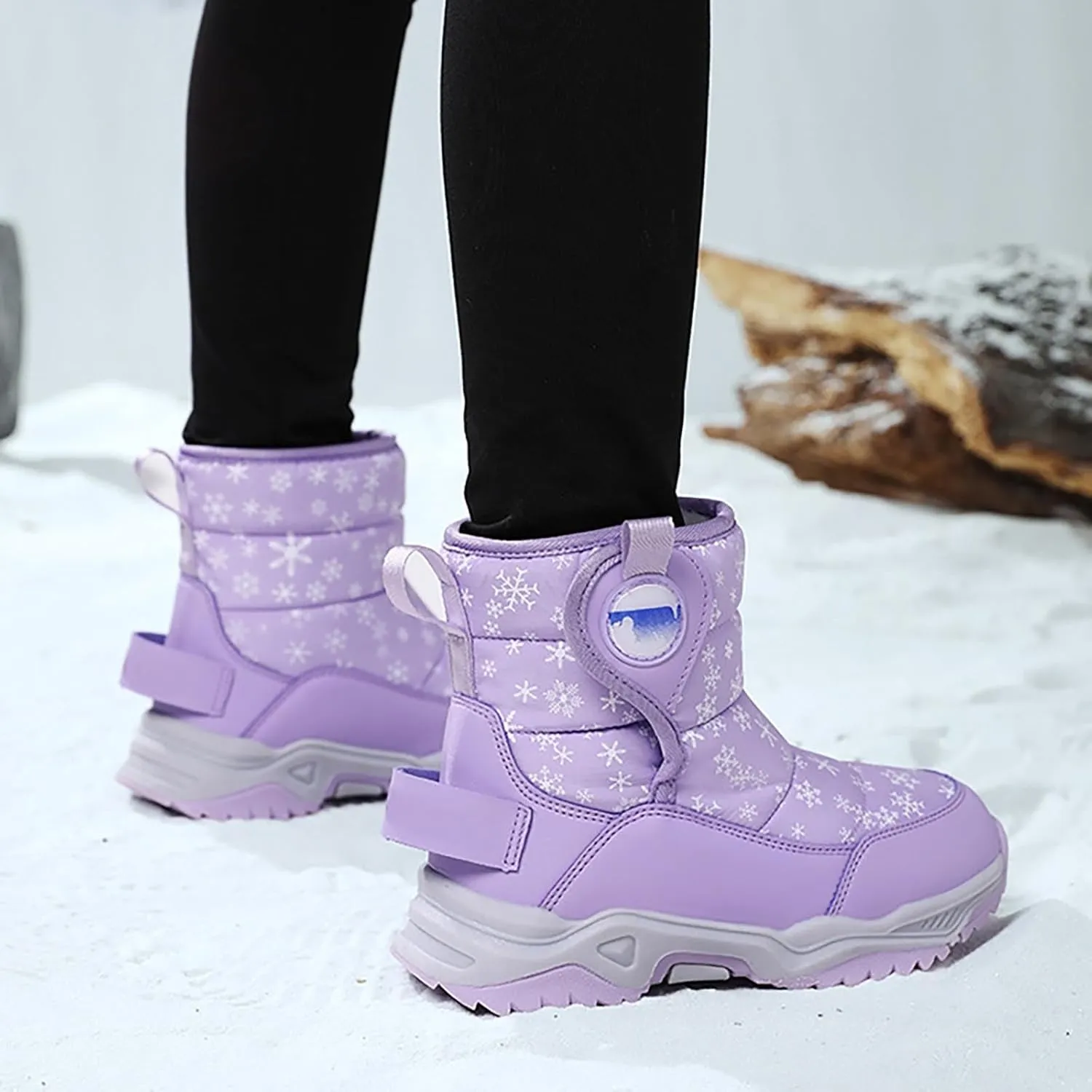 Girls Boys Snow Boots Outdoor Warm Comfortable Non Slip Mid Calf Padded Small Big Kids Winter Big Kids Mid Calf Boots