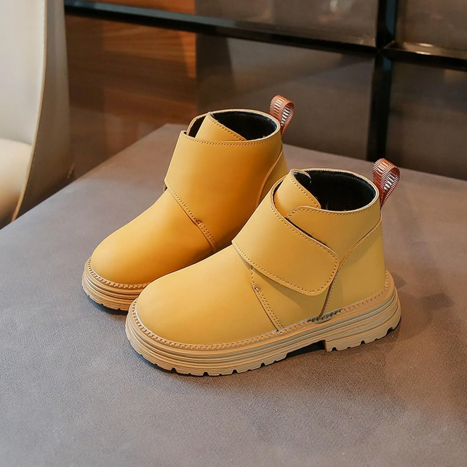 Infant Toddler Kids Winter Ankle Flat Snow Boot Classic Water Proof Solid Rubber Sole Winter Boots for Kids Boys 5 Yrs