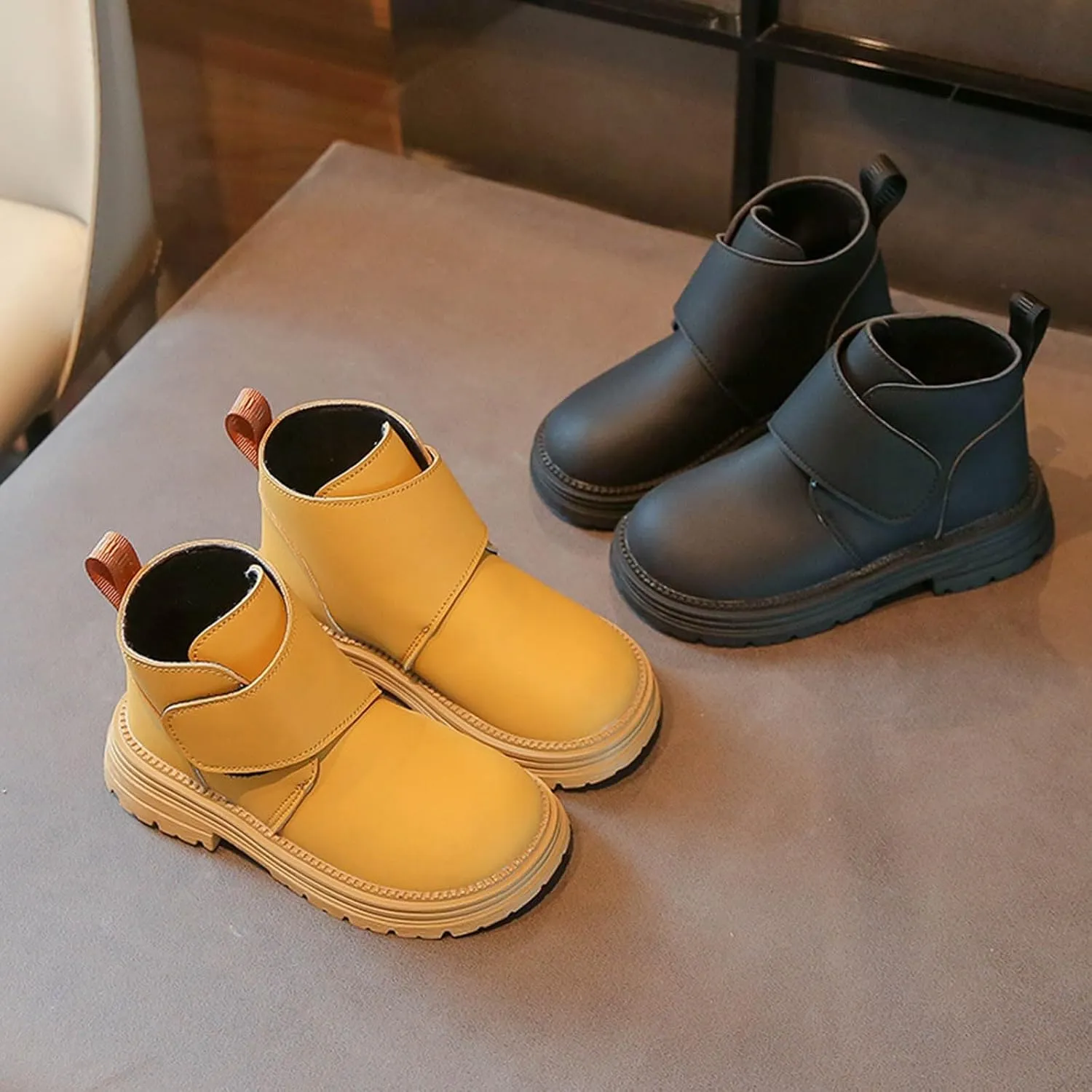 Infant Toddler Kids Winter Ankle Flat Snow Boot Classic Water Proof Solid Rubber Sole Winter Boots for Kids Boys 5 Yrs
