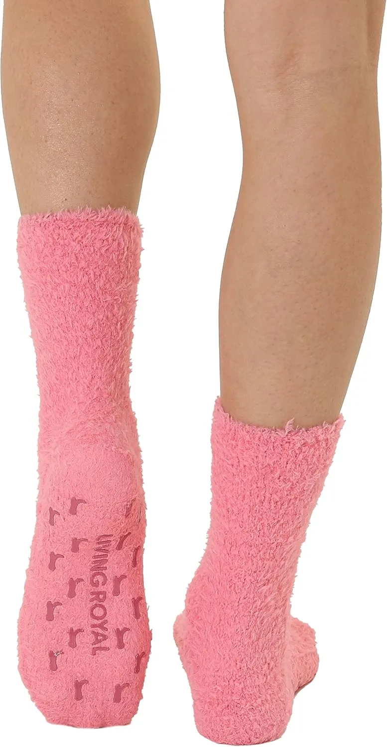 Living Royal Fuzzy Socks and Slippers - Cute and Creative Unique Designs Warm and Soft Comfy Grips on Bottom 100% Polyester