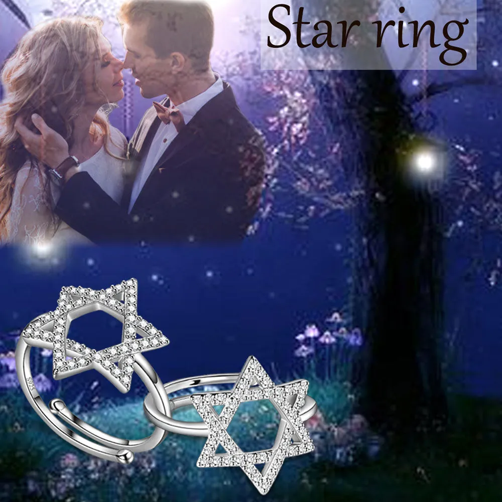 Magen David Star Band Ring for Mens Womens Jewish Ring 925 Sterling Silver
