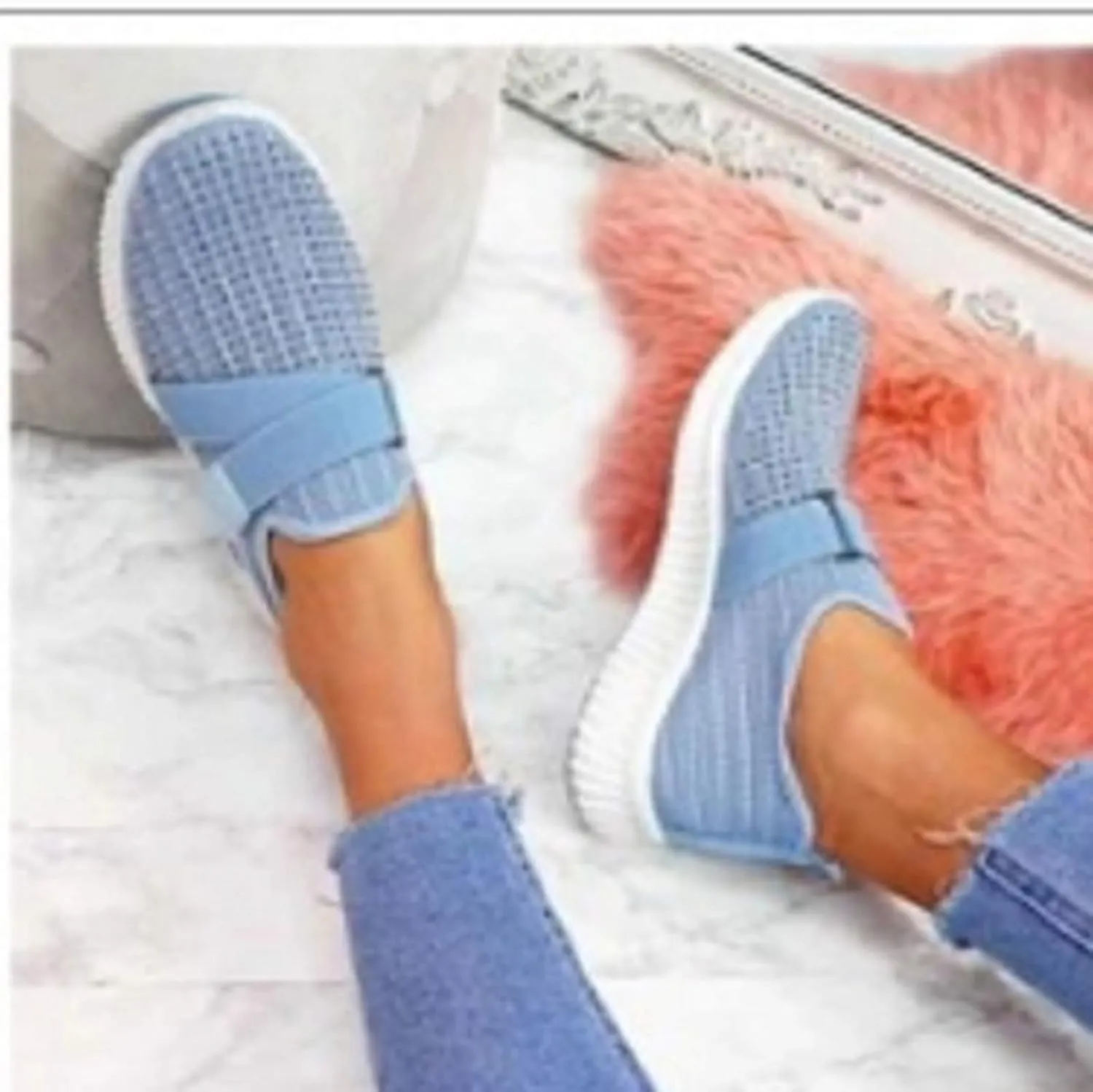 Sneakers for Women Mesh Slip On Running No Lace Walking Shoes Slip On Lightweight Gym Workout Breathable Fashion Sneakers