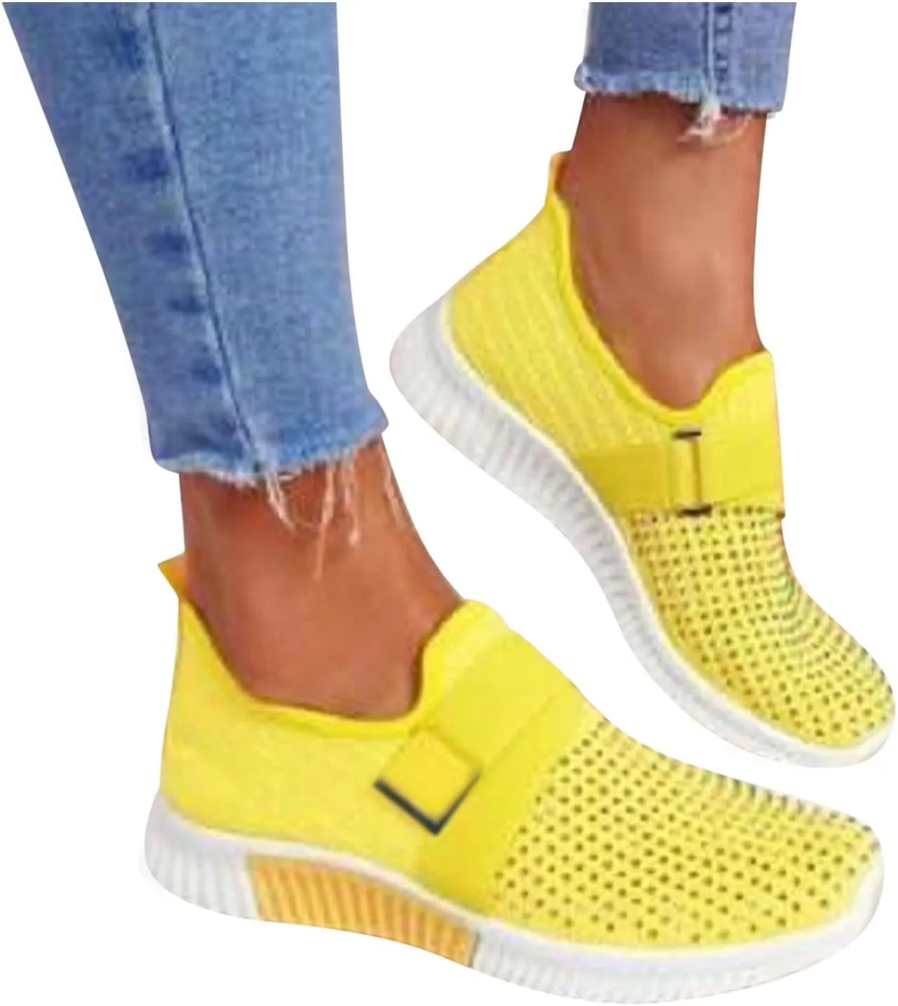 Sneakers for Women Mesh Slip On Running No Lace Walking Shoes Slip On Lightweight Gym Workout Breathable Fashion Sneakers