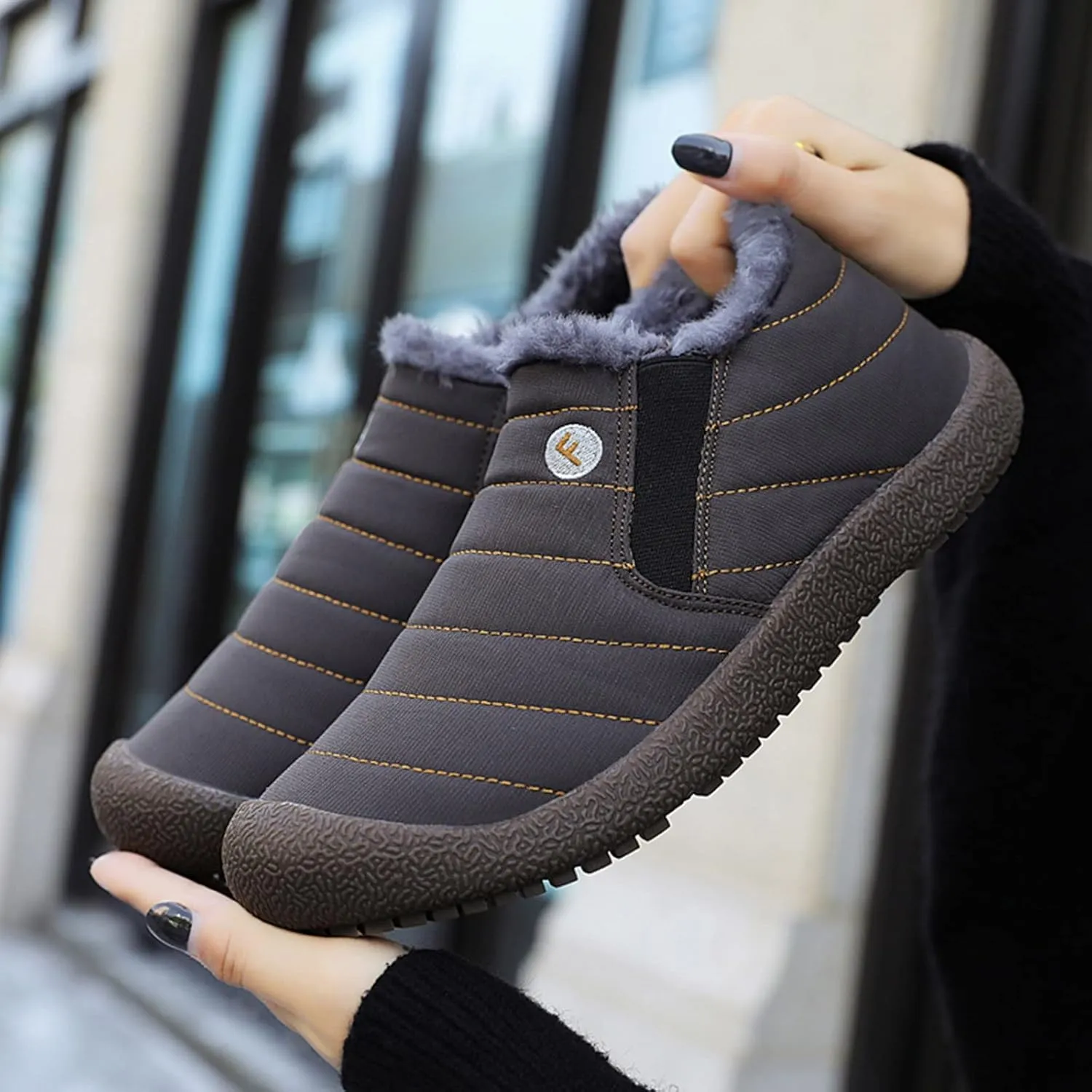 Snow Boots for Women Waterproof Snow Boots Waterproof Lace to Toe Boots Anti-Slip Outdoor Ankle Booties Work Boots for Men