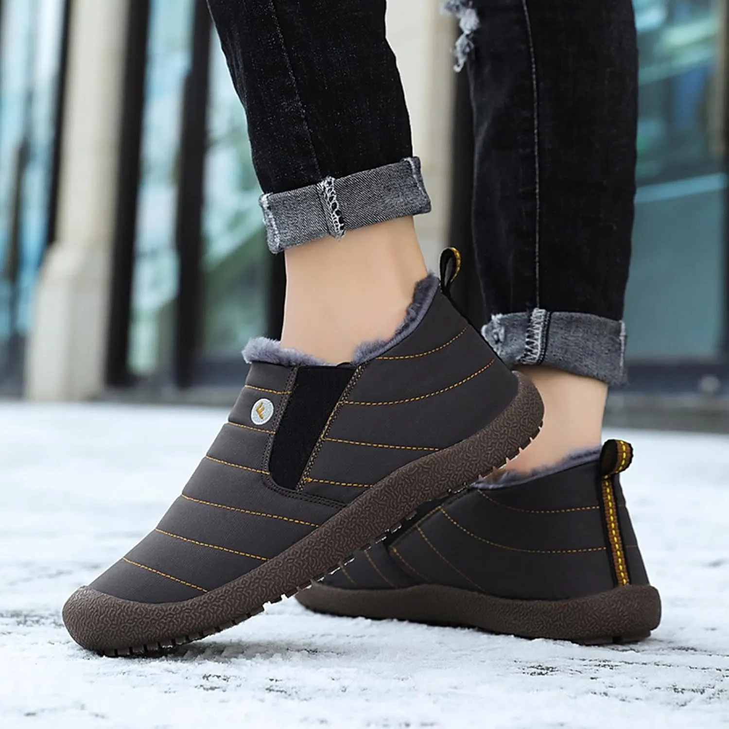 Snow Boots for Women Waterproof Snow Boots Waterproof Lace to Toe Boots Anti-Slip Outdoor Ankle Booties Work Boots for Men