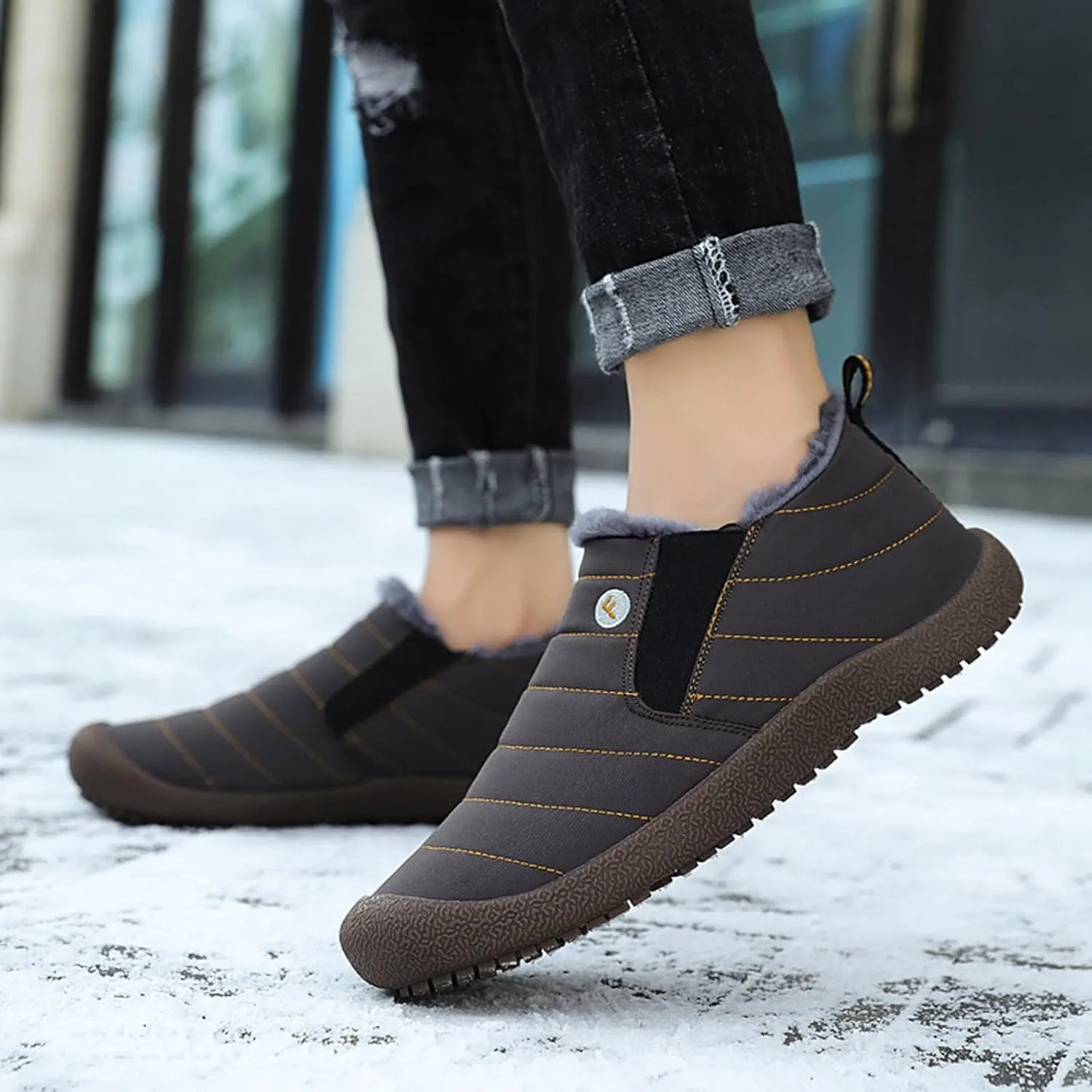 Snow Boots for Women Waterproof Snow Boots Waterproof Lace to Toe Boots Anti-Slip Outdoor Ankle Booties Work Boots for Men