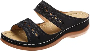 Womens Orthopedic Sandals Support Flip Flops Slip On Wide Sandals Platform Summer Comfortable Walking Shoes