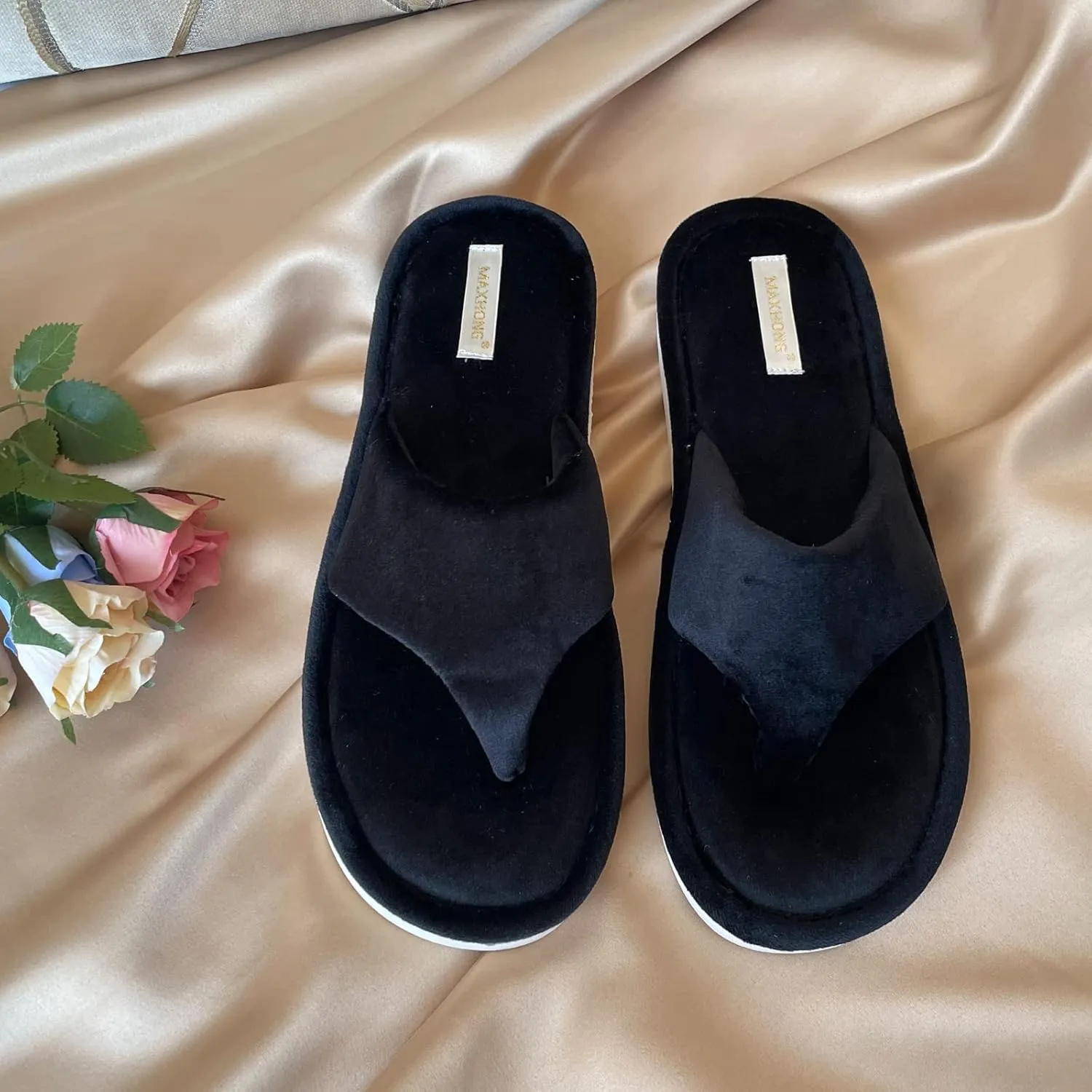 Womens Thong Slippers with Memory Foam for Women Open Toe Slip on
